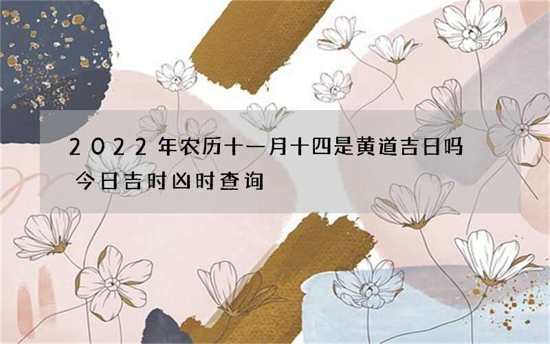 2022年农历十一月十四是黄道吉日吗 今日吉时凶时查询